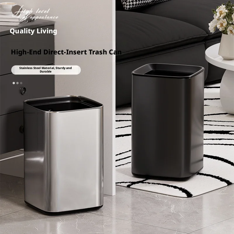 Double-layer Stainless Steel T - đánh giá và giá Home Bathroom Trash Can