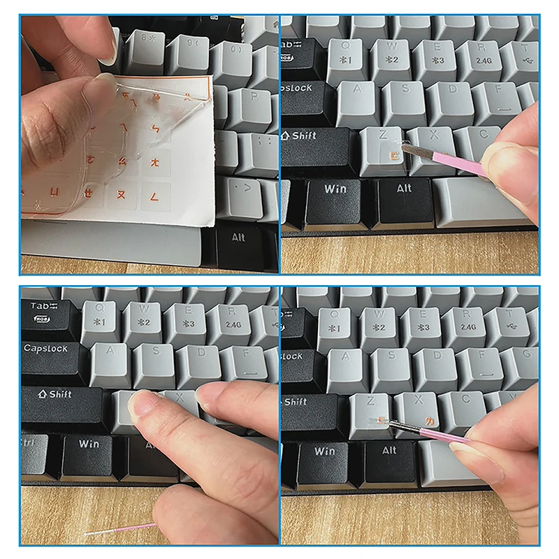 ●[Korean Language] Tear-Off Film Keyboard Sticker Desktop Laptop Key Sticker Single Film Universal Transparent Engraving Sticker