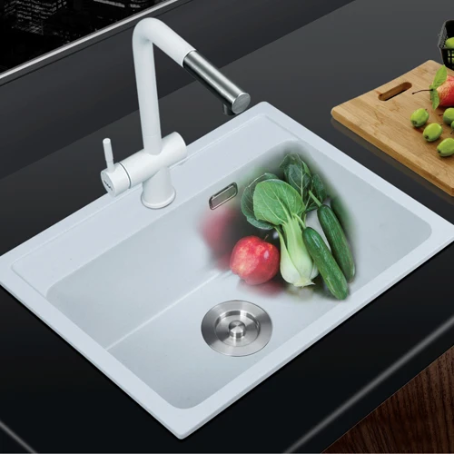 Grosir Cina Art Sink Quartz kamar mandi Vanity mewah harga bak cuci meja persegi panjang Oatmeal wastafel