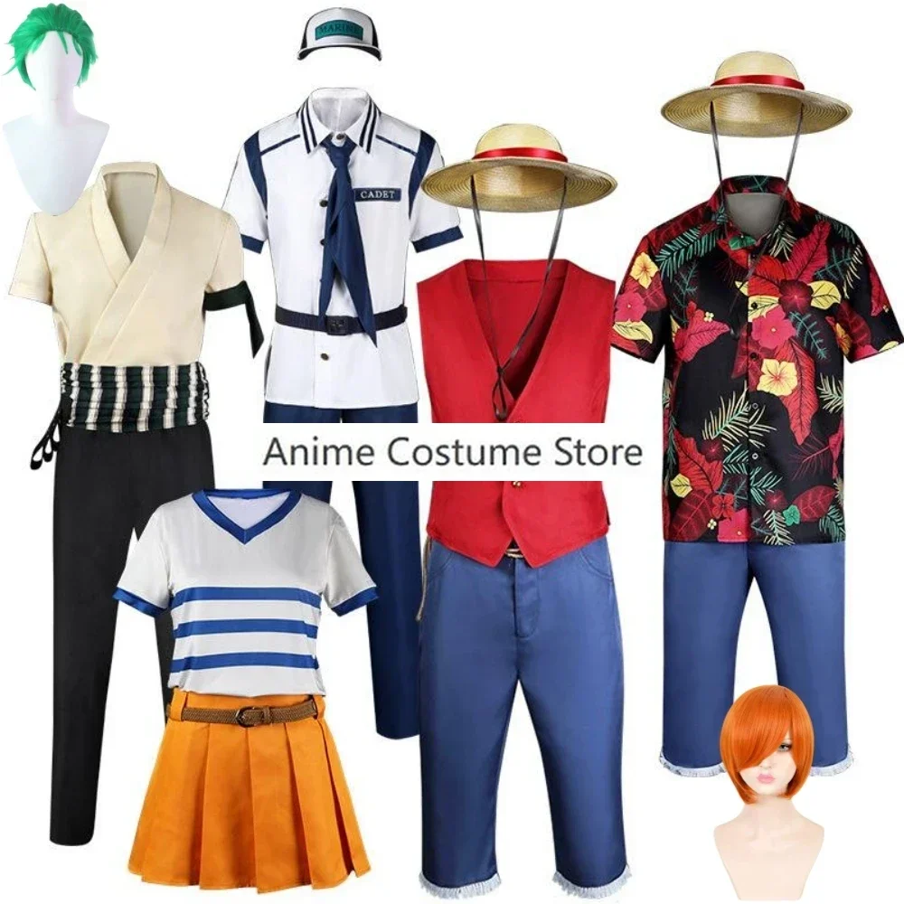 Nami STAMPEDE Monkey D Luffy Roronoa Zoro Coby 2023 Live Action Movie Cosplay Costume Wig Pirates Regiment Shirt Halloween Suit