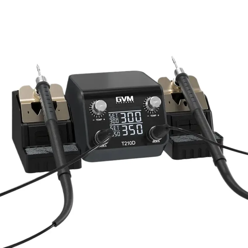 GVM T210D Intelligent Double Soldering Station With T210 Soldering Handle Electric Soldering Iron Station for CNC SMD PCB Repair