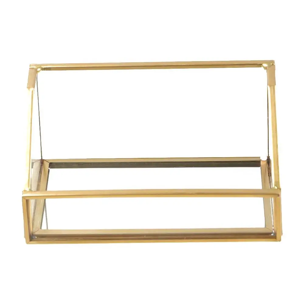 

Metal Glass Business Card Holder Stand Durable Elegant Office Name Card Display Stand Professional