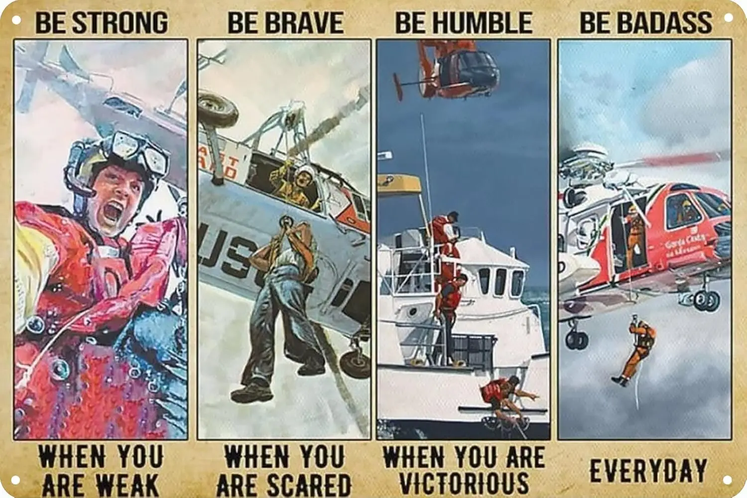 Guard Be Strong Humble Badass Everyday Poster N Framed Matte Canvas Home Bar Shop Decorations Coffee Vintage Sign Gift