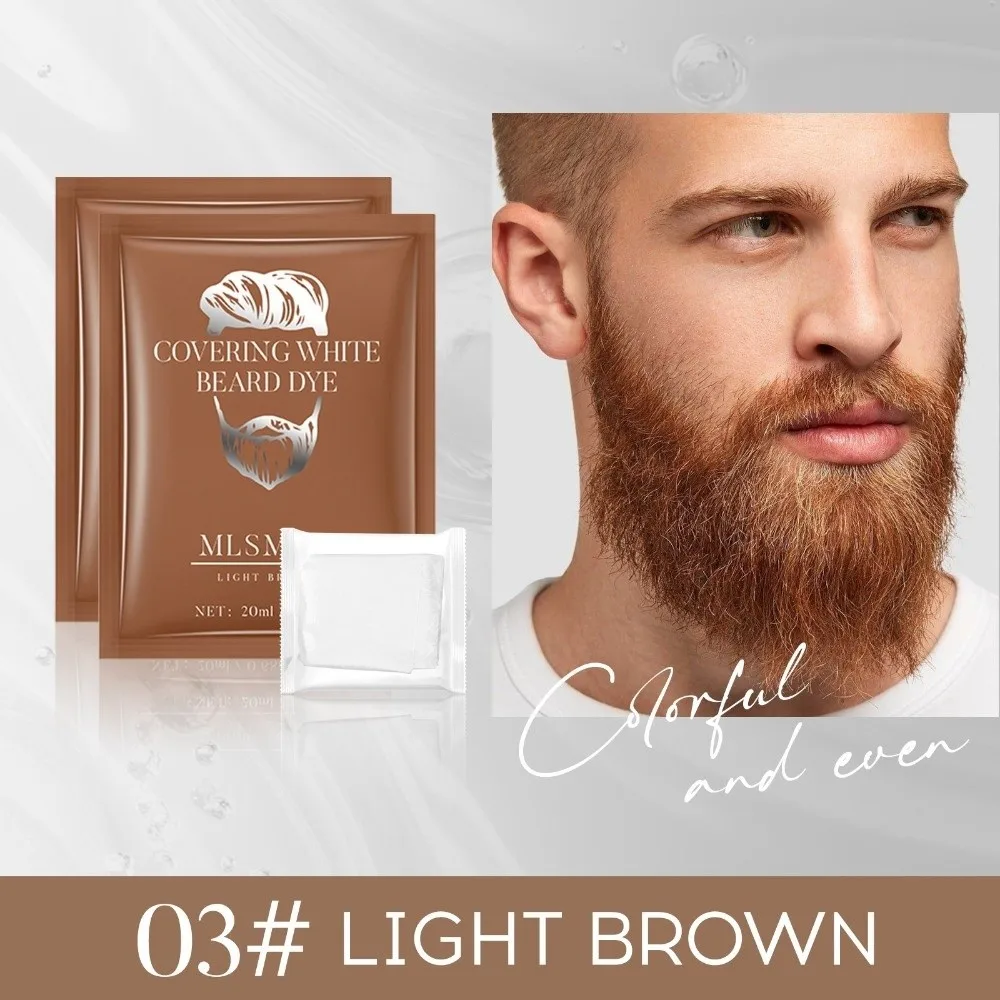10pcs/Box Beard Tint Instant Blackening Men's Beard Dye Color Tint DIY Coloring Beard Paint Nature Facial Hair Color Men