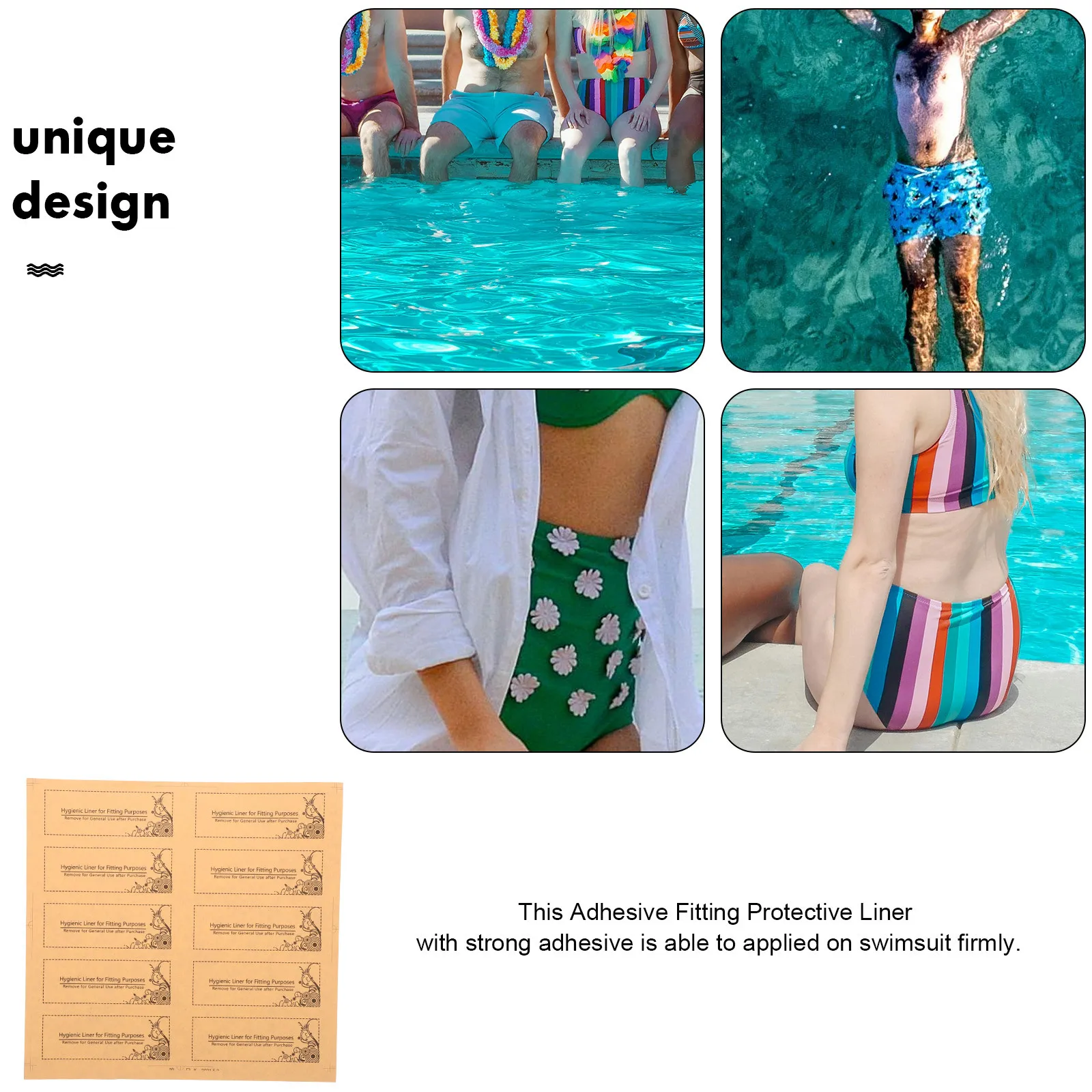 

100Pcs Protective Sticker for Lingerie Adhesive Swimwear Liner Removable Reusable Protective Decal for Underpants Swimwear