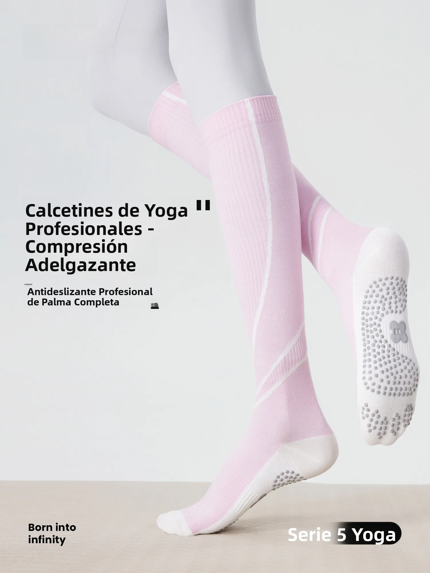 Calcetines Largos Deportivos JKN para Yoga, Antideslizantes, Profesions, Moldeadores, para Ejercicio en Interiores, con Cu...