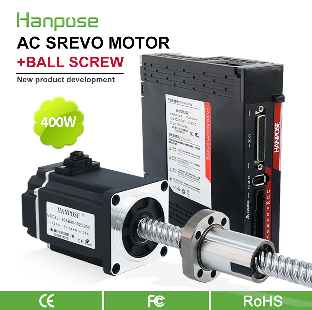 

Servo motor ball screw drive kit 60SB40-1620-250 2.5A 1.3N. m ASD240 AC200-240V+3M woodworking cable AC servo motor 400W