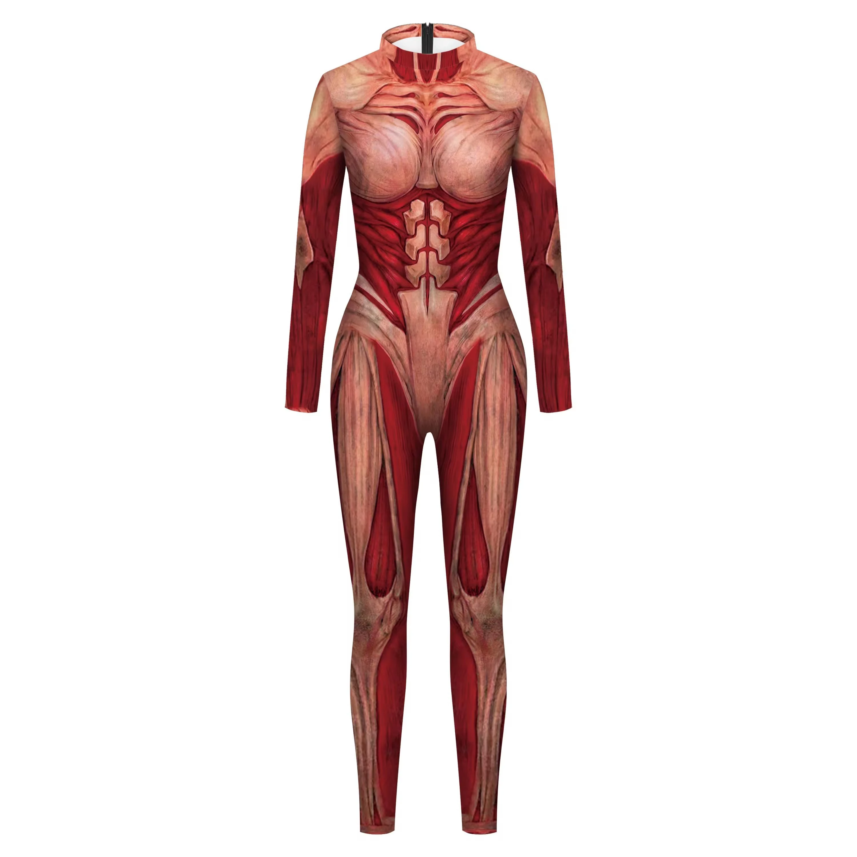 Halloween Anime Imitation Human Muscle Line Clothing Tights Bodysuit Adult Jumpsuits Sexy Women's Suit Role Playing Outfits