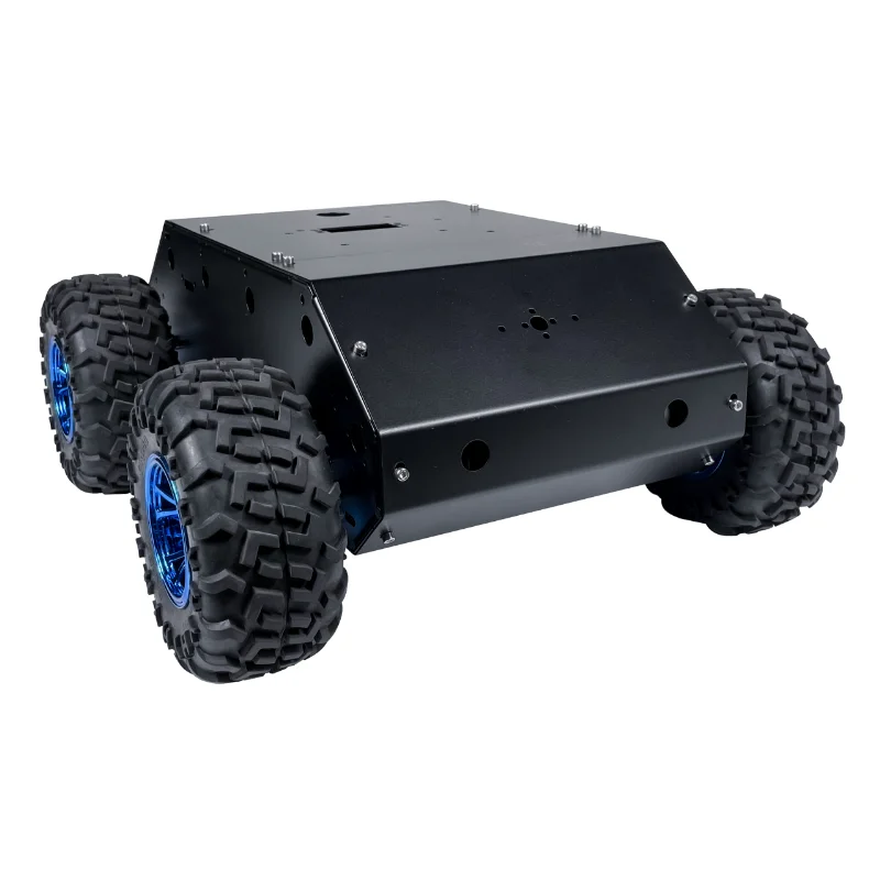 Mobiler 4WD-Stahlwagen mit 130 mm Rädern, offene Quellplattform mit geschlossenem Gehäuse für die Roboterentwicklung, C400