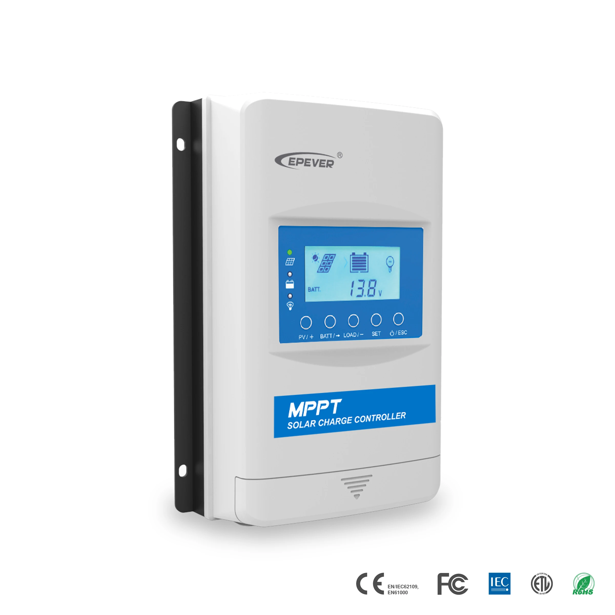 حار بيع XTRA4415N 12 فولت 24 فولت 48 فولت 40A MPPT الشمسية جهاز التحكم في الشحن 150 فولت مع LCD ، ETL ، FCC CE ROHS ، دعم بطاريات الليثيوم