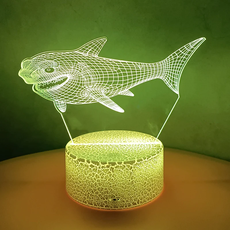 

Nighdn 3D Shark LED Night Light Illusion Night Lamp for Kids 7 Color USB Table Bedside Lamp Birthday Christmas Gift Decor Home