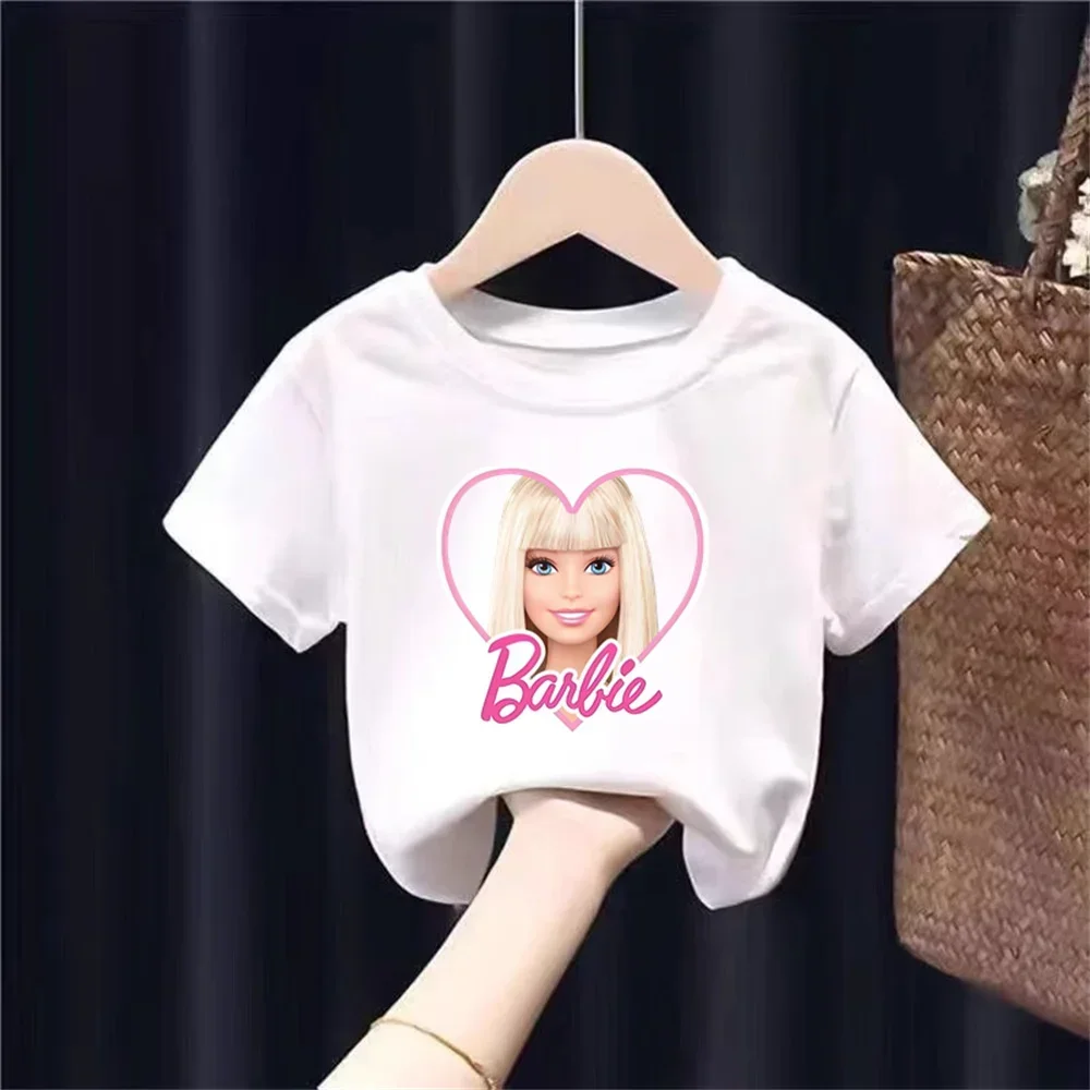 Morphing Image Blonde Barbie Pink, Blue, Green, Purple D38 Fashion Trend Top Design Boys Girls T-shirt Kids Short Sleeve