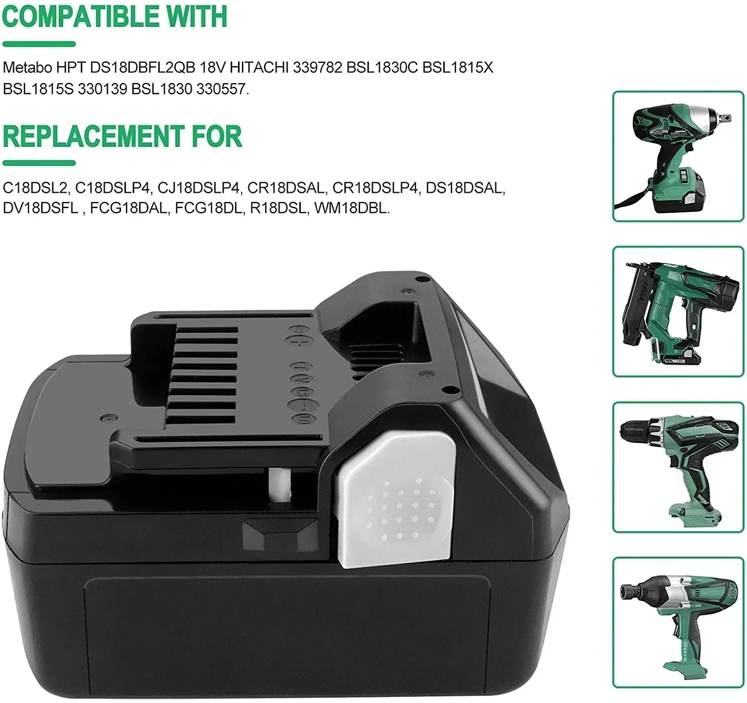 Compatible with High Tech Hitachi 14.4V lithium drill battery BSL1830/1430 6.0Ah large capacity charger