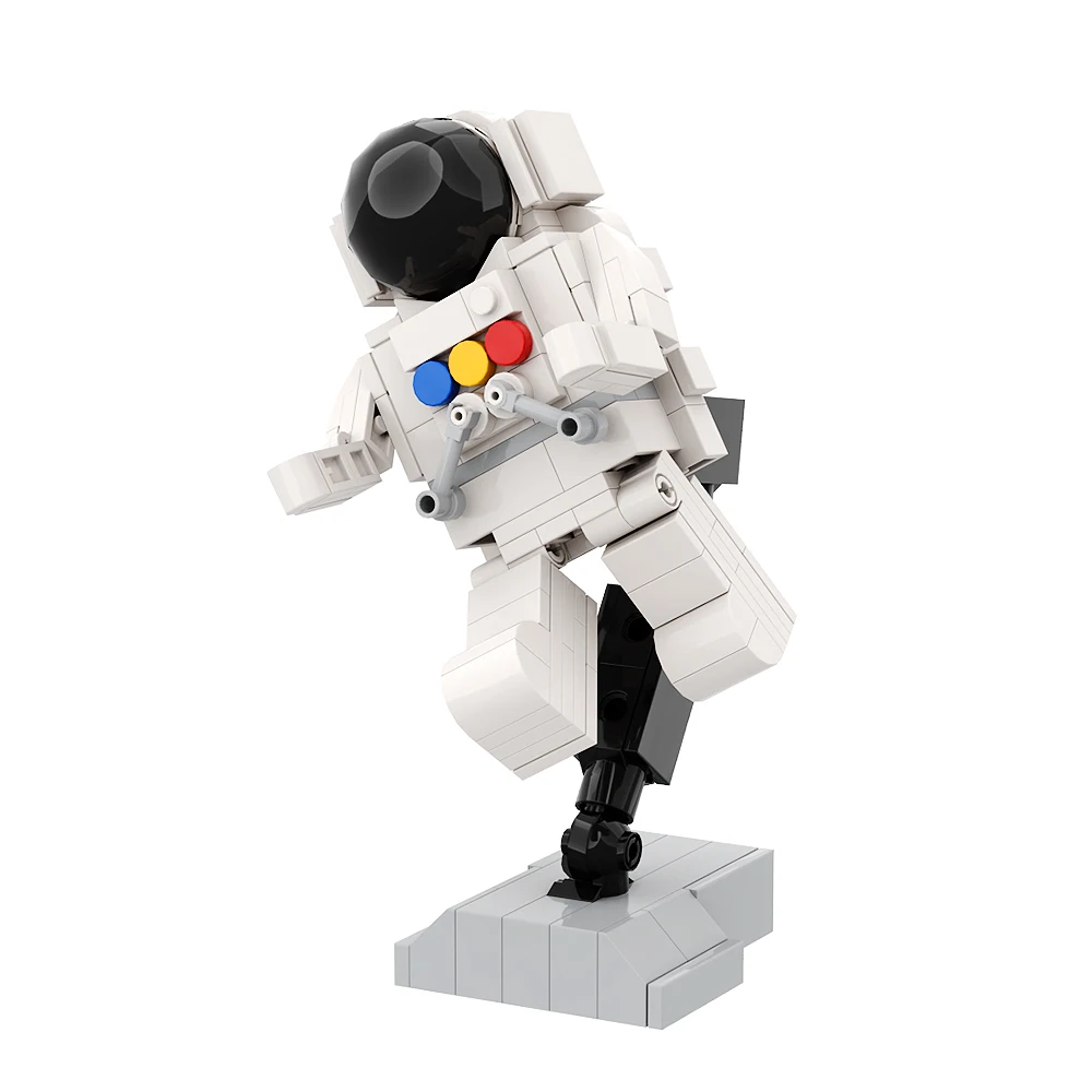 Gobricks Moc Ruimte Verkenning Mini Astronaut Piloot Bouwstenen Maanvliegende Karakter Model Bakstenen Speelgoed Voor Kinderen Cadeau