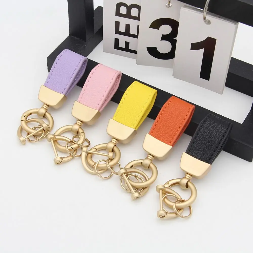 Microfiber Leather Car Keychain with Zinc Alloy Ring Anti-lost Car Key Chains Heavy Duty Universal Key Ring Men and Women