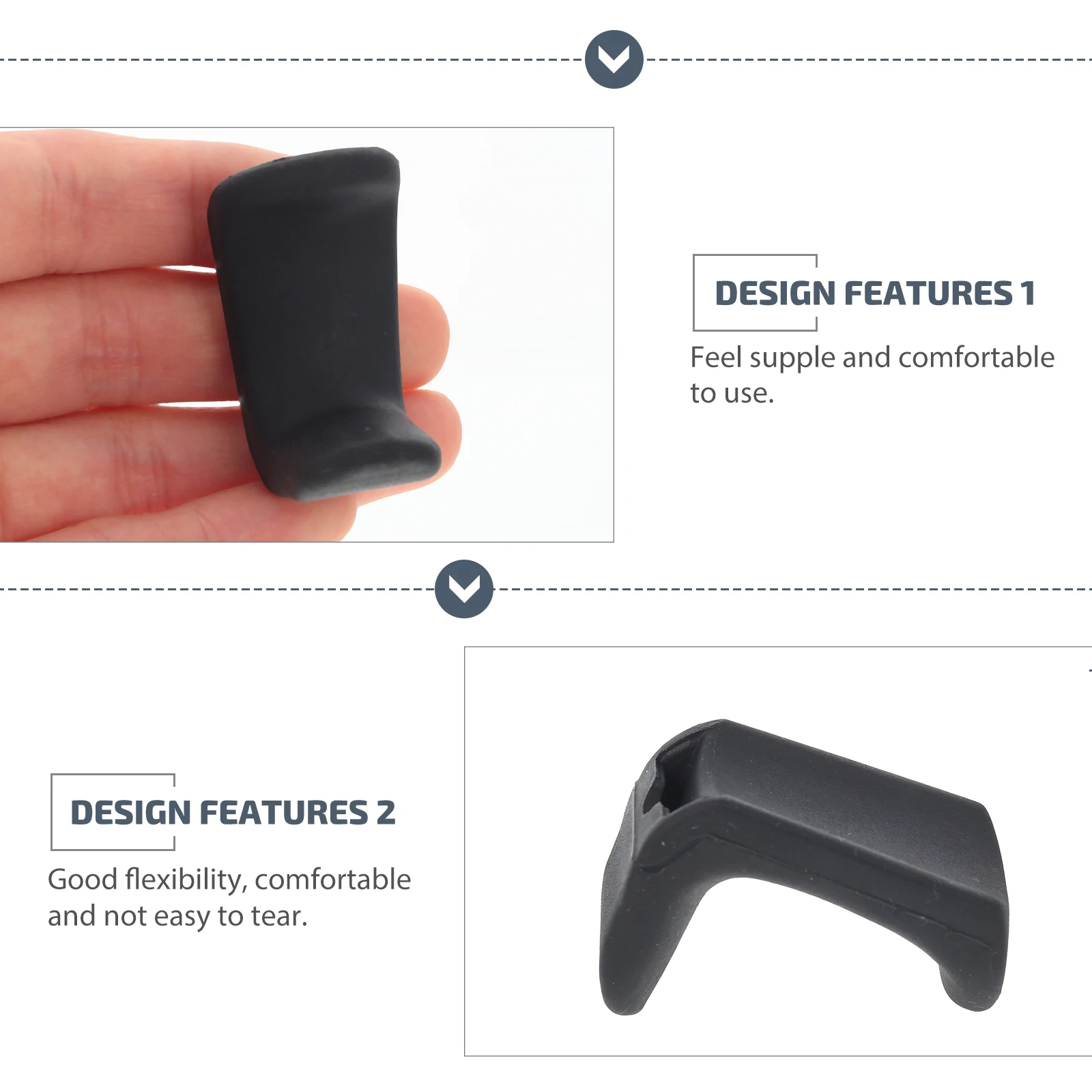 

2 Pcs Rubber Finger Holder Oboe Rest Clarinet Thumb Cushion Pad Accessories Accessory Black