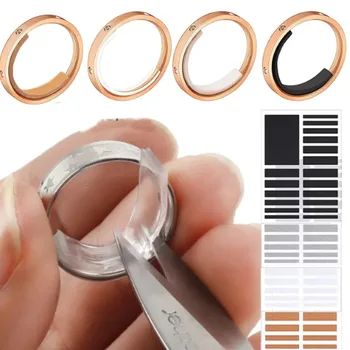 Anel de dedo sizer ajuste adesivos silicone remendos invisíveis anti perdido fixo tensor redimensionamento folha adesivo jóias ferramentas