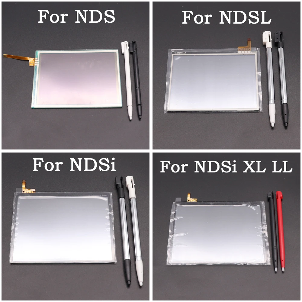 1Set Digitizer Screen For NDS Lite Bottom Touch Screen Lens with Touchscreen Stylus Pen For  DSi XL LL Repair Parts