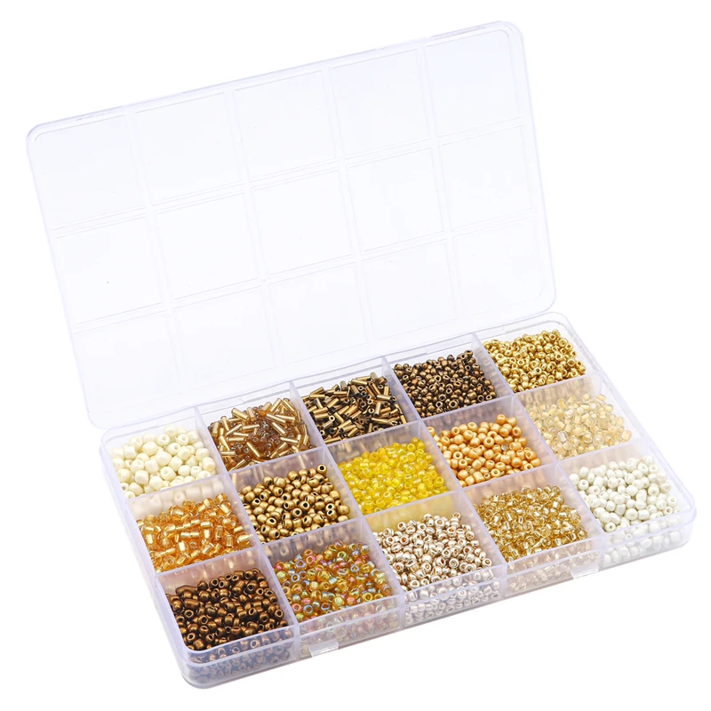 

Glass Beads Kit Rice beads and tube beads mix Charms DIY jewelry creation beads Jewelry making materials Beads for needlework