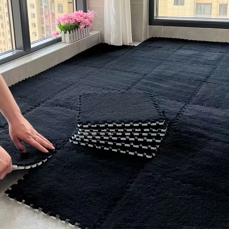 10/20 Piece Interlocking Plush Floor Mat Thickened Soft EVA Foam Carpet Tile Fluffy Carpet Suitable for Bedrooms Living Rooms