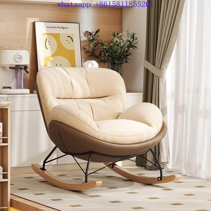 

Comfortable eggshell rocking chair, comfortable knitted fabric + cloud feel cotton + carbon steel frame throne chair cadeira