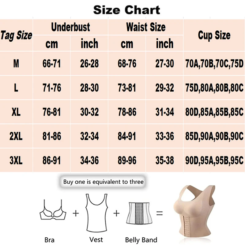 3-in-1 Waist Buttoned Bra Women\'s Shapewear Posture Corrector Corset Slimming Cross Back Underwear Shapers Belly Sheath Tank Top