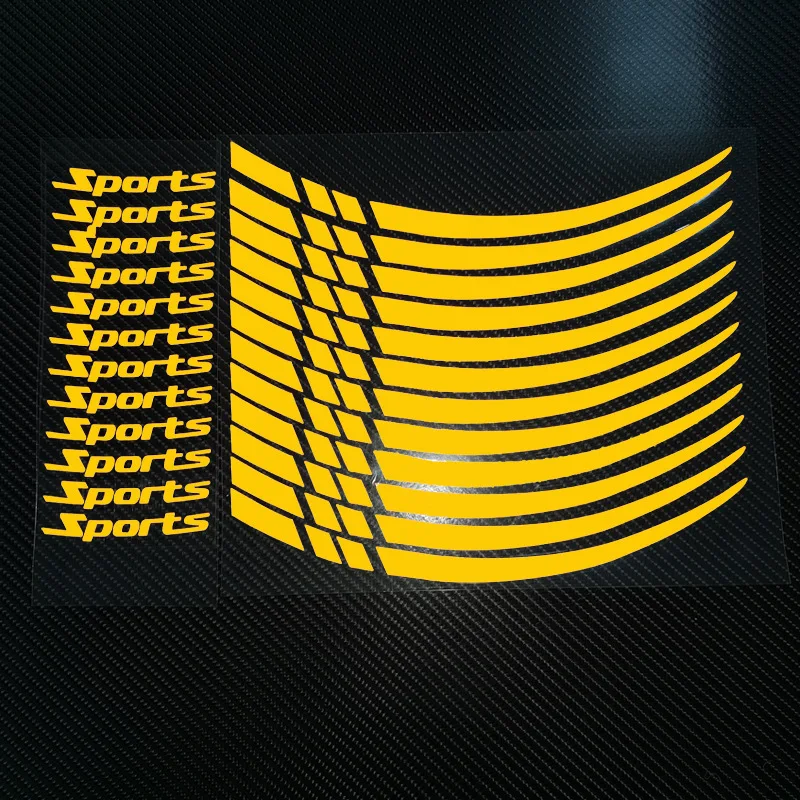 12 pieces Motorcycle Bicycle Wheel Rim Stripe Reflective 18-21in Wheel Decal Tape Sticker Motorcycle Car Tire Decals Trim Strips image 4