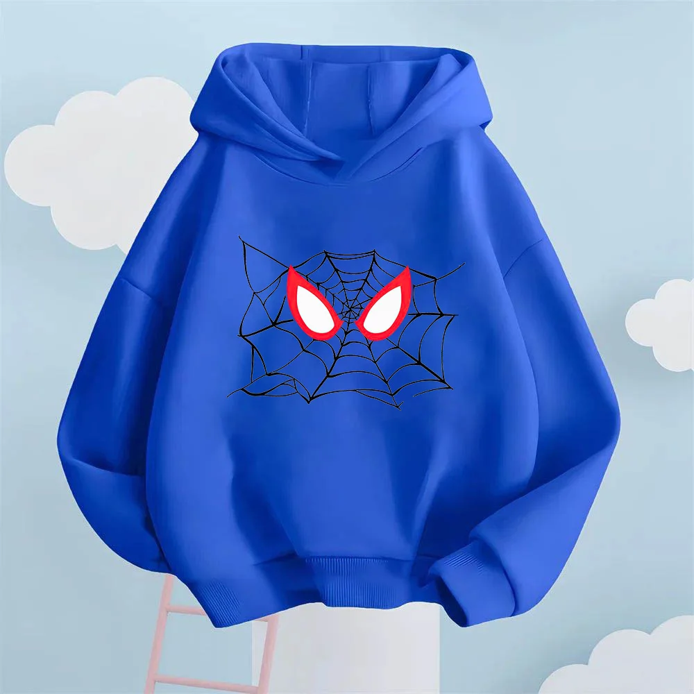 Interessante Spider-Man Spider Web Design bedrukte kinderkleding hoodies, dagelijkse casual sport outdoor tops voor jongens en meisjes