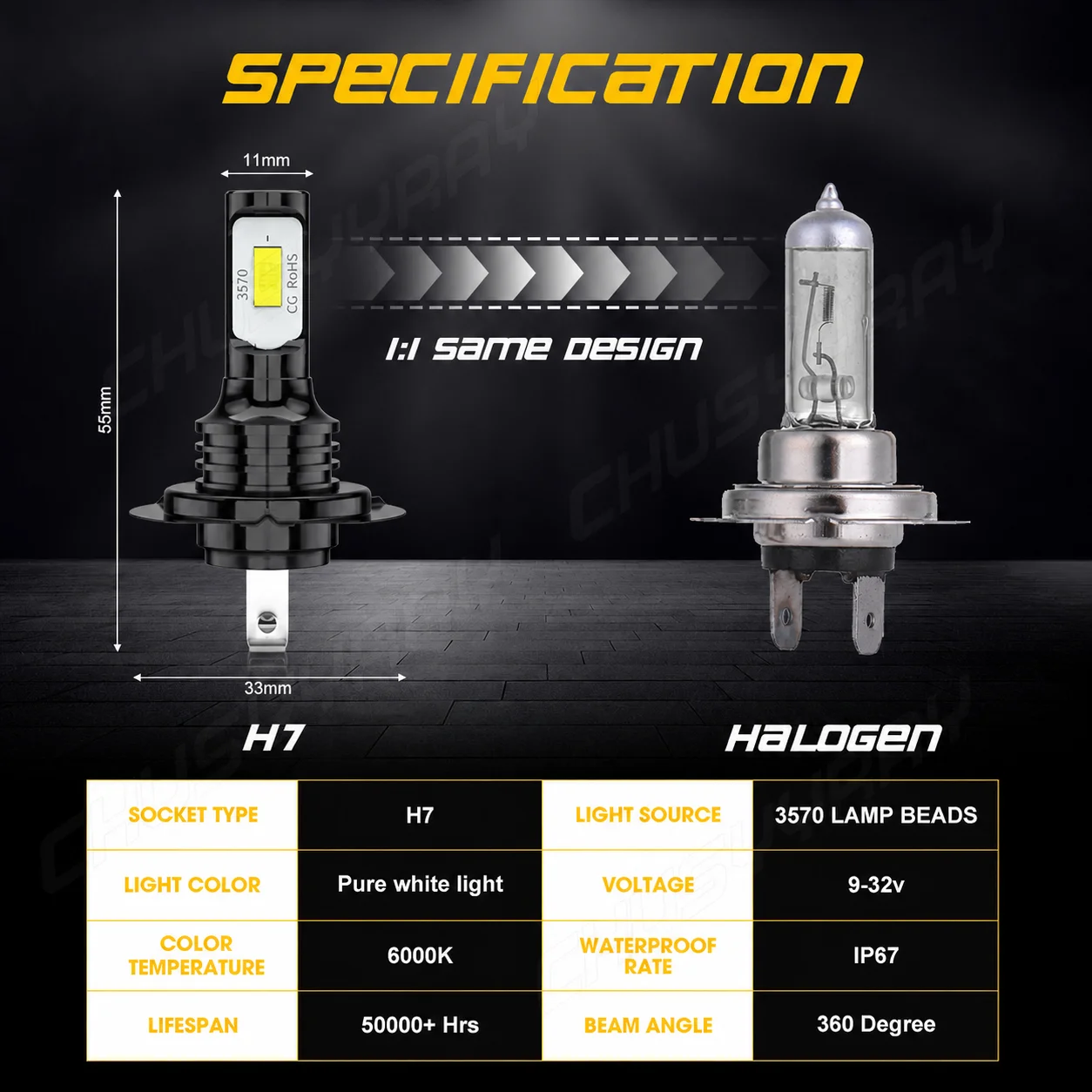 4pcs H1 H7 6000K 100W 10000lm Combo LED Headlight High Low Beam Bulbs Kit Super Bright Cool White