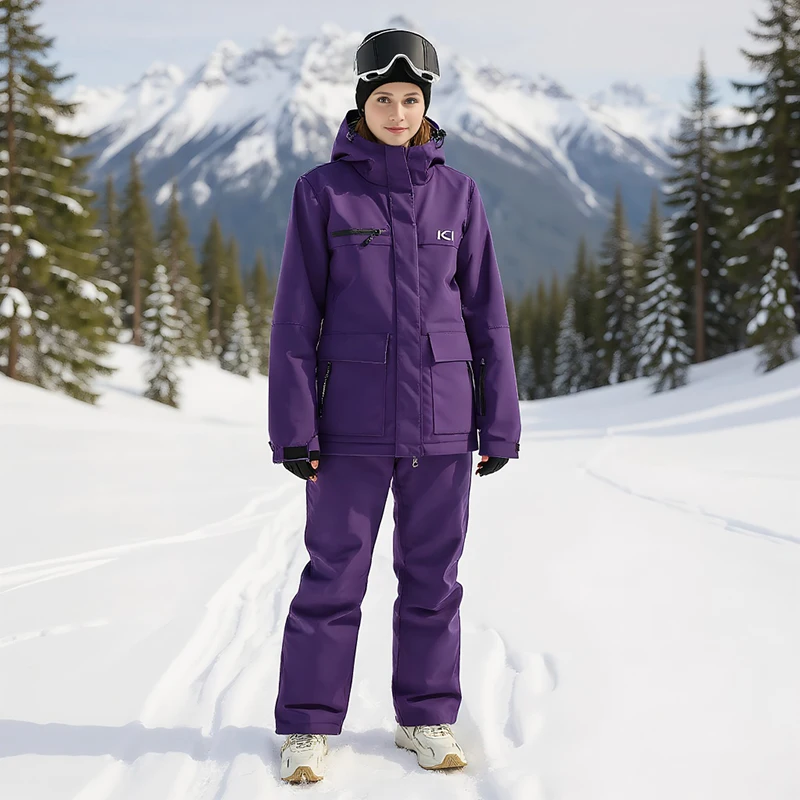 

Лыжный костюм для взрослых, зимний мужской одиночный двойной ветрозащитный водонепроницаемый теплый женский уличный утолщенный профессиональный лыжный комплект