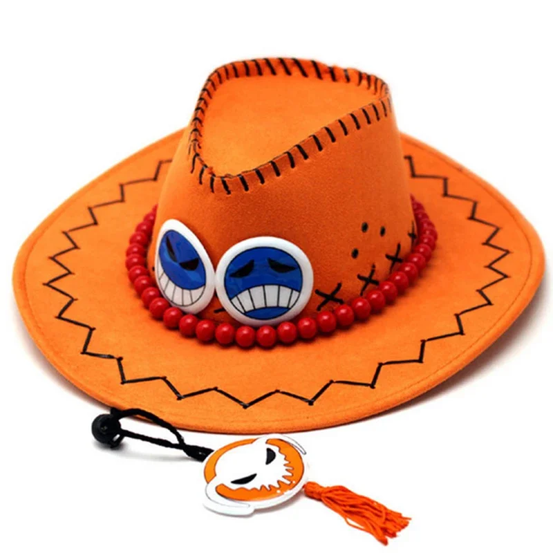 Portgas D Ace-Sombrero de Dagger, collar y pulsera, accesorios de Cosplay, accesorios de juego de rol, regalo de fiesta de Carnaval de Halloween