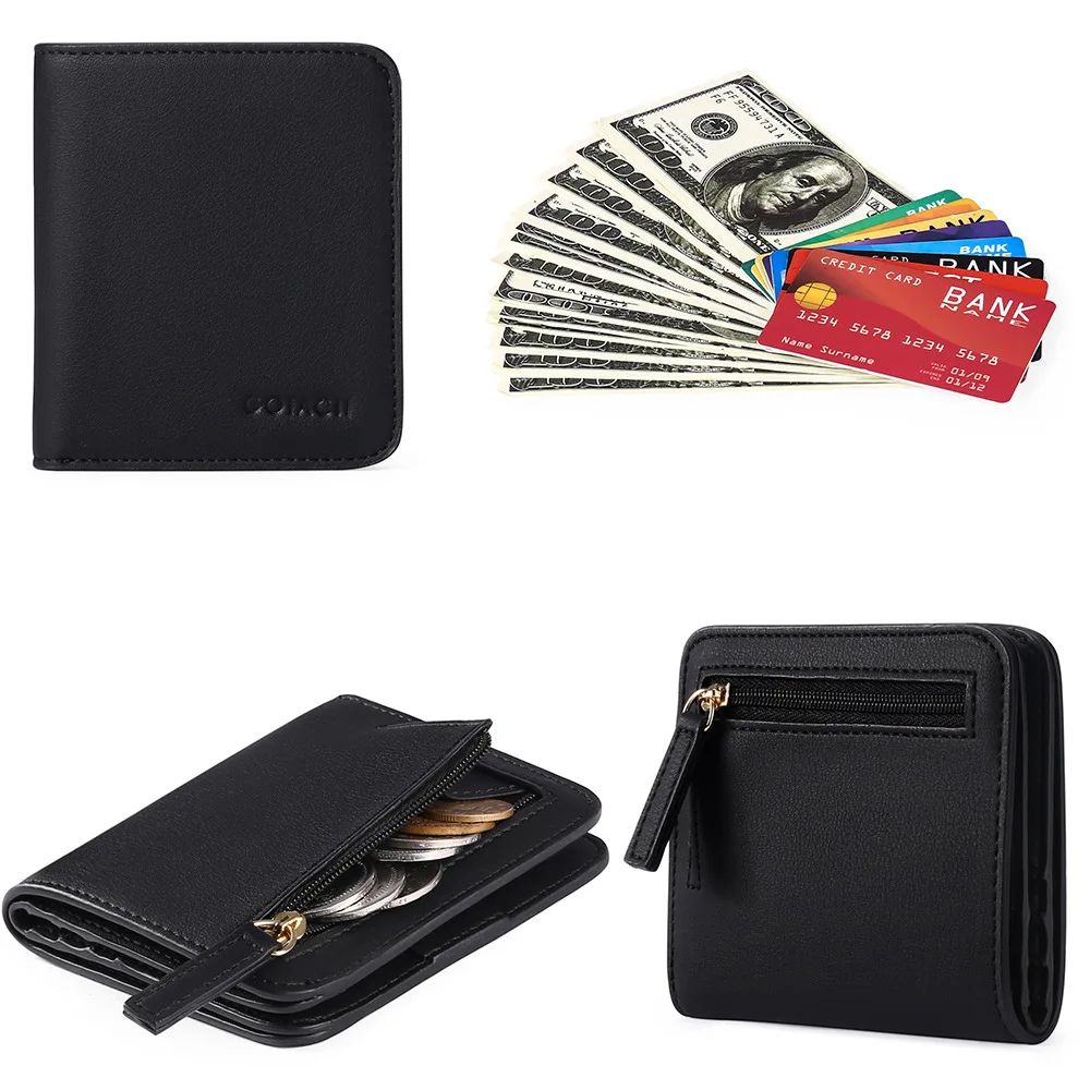 

New Fashion Women's PU Coin Purses Leather Pocket Short Wallet Ultrathin Card Holder Wallet Multi-functio