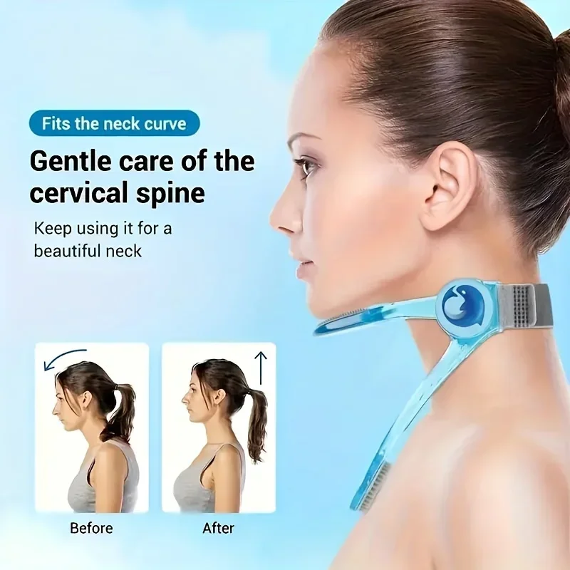 1pc adjustable neck brace, PP material, cervical support, anti-sagging straps with elastic pads, improve posture