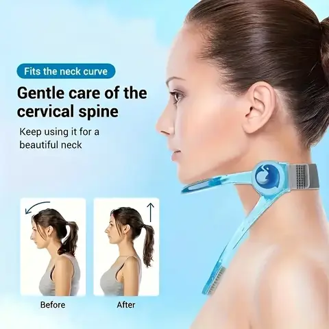 1pc 조정 가능한 목 버팀대, PP 소재, 자궁 경부 지지대, 탄성 패드가 있는 처짐 방지 스트랩, 자세 개선