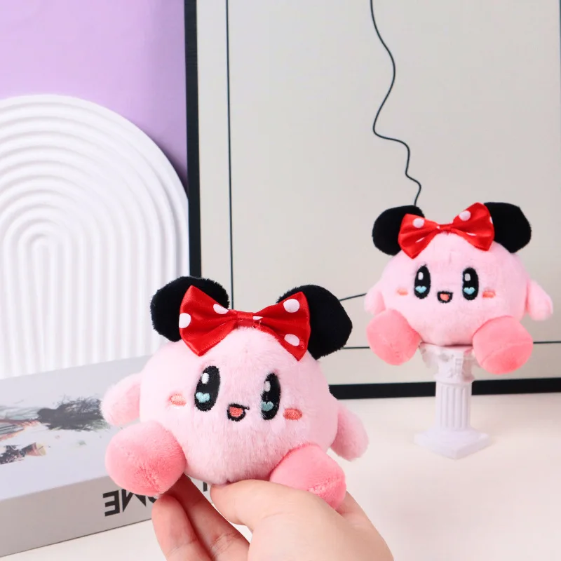 Anime Kirby brelok 10cm śliczne pluszowe zabawki breloki lalki dla dziewczynek wisiorek akcesoria do toreb prezent urodzinowy