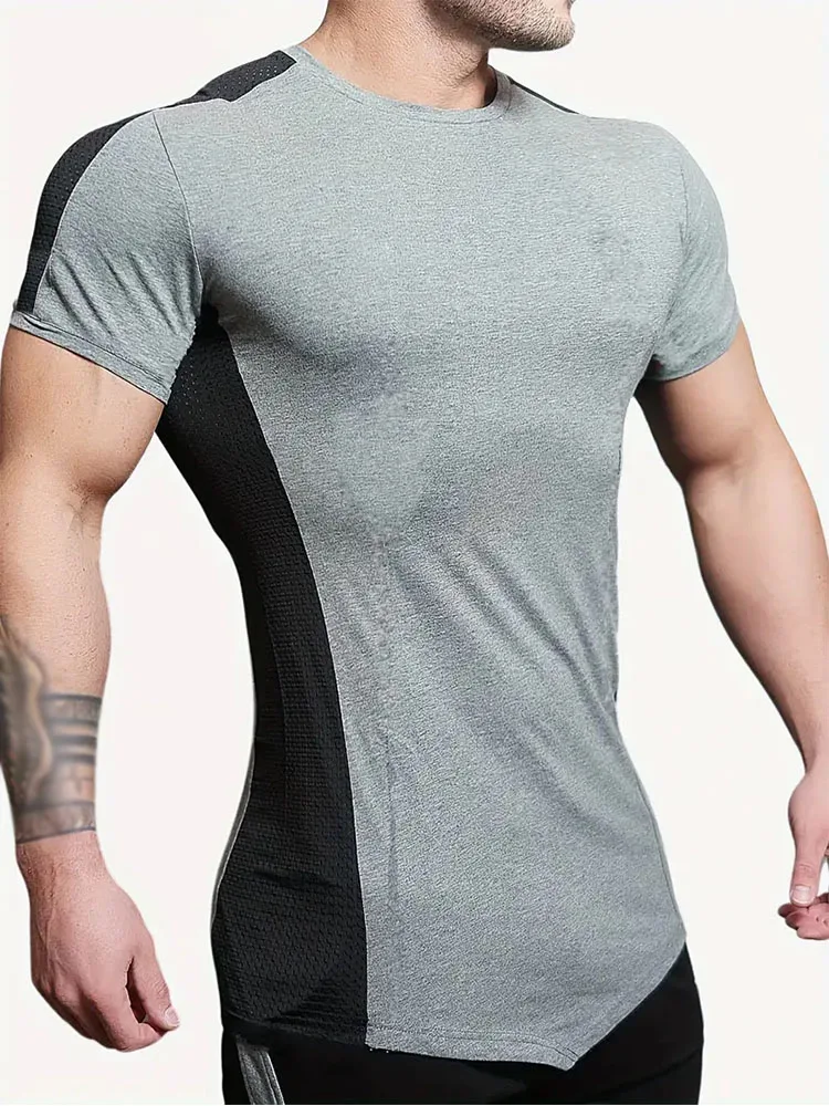 

Muscle Fitness T-shirt Summer Men's Athleisure Workout short sleeve T-shirt High Quality cotton Men T-shirt Gym Sport Shirt Tops