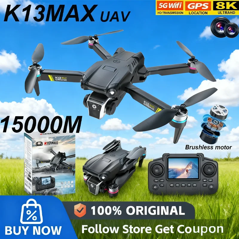 NEW K13 MAX Drone 8K Camera 5G WiFi FPV Brushless Motor HD Dual Camera Obstacle Avoidance Quadcopter for Aerial Photography Gift