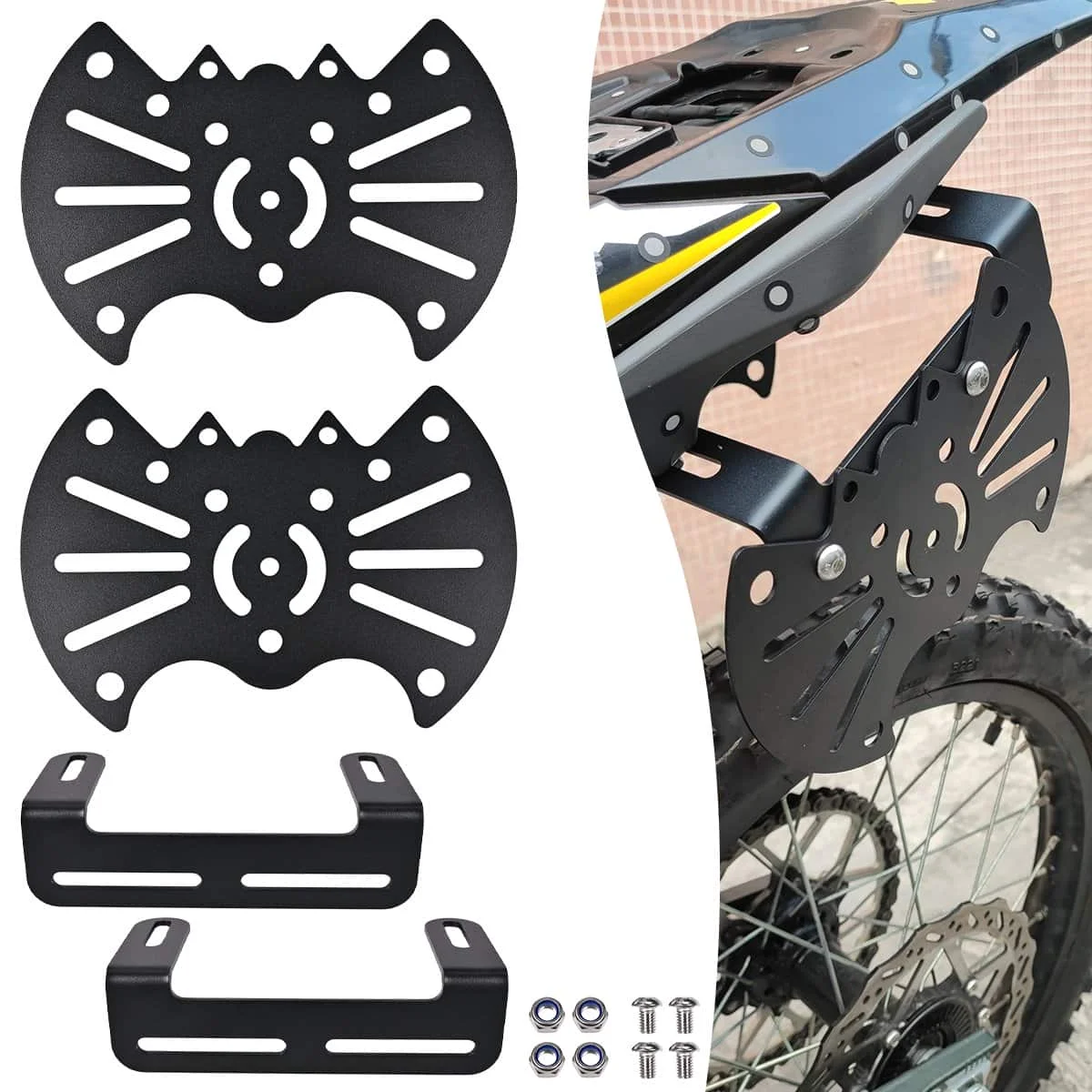 

1set Motorcycles Side Carrier Pannier Rack Cases Tail Box Bracket Travel Accessory Black For Sur Ron Ultra Bee 2023 2024