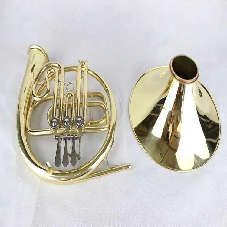 McGivern Musical Instruments B Flat Three-key Single-row Split French Horn with Painted Gold Finish Brasssteel Material