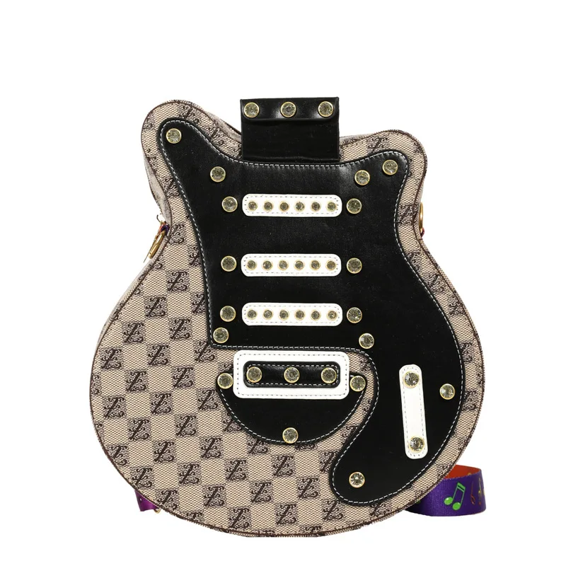 Guitar Bag 2024 New Korean Fashion Rivet Shoulder Bag Instagram Popular Women\'s Backpack