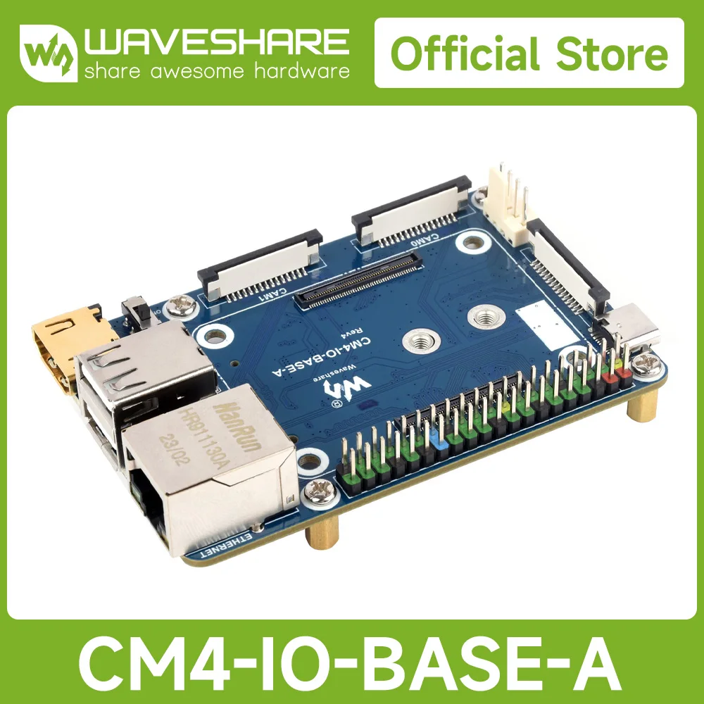 Waveshare Mini Base Board(A)for Raspberry Pi Compute Module 4, Carrier Board for Raspberry Pi official IO board