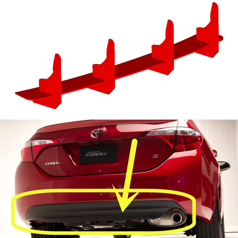 

For Toyota Corolla American Version 2014-2019 Year Rear Diffuser Bumper Lips Spoiler Splitter Body Kit Accessories