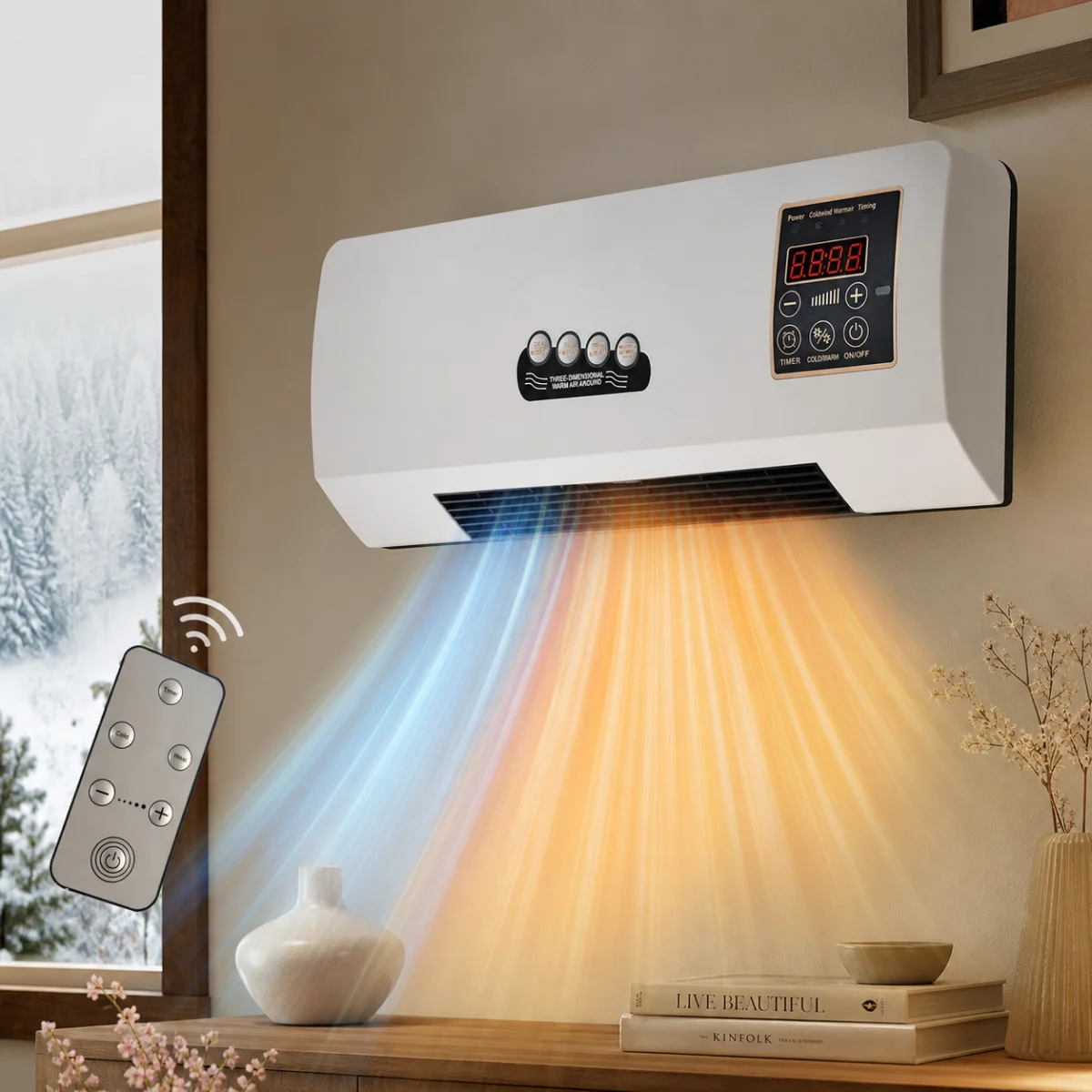 Smart Bathroom Fan - Aire Acondicionado/Calentador de Pared - Unidad