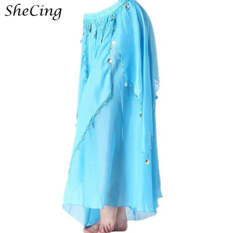 Falda de danza del vientre de gasa gitana para adultos, disfraz de mujer española, baile Sexy, Flamenco Oriental, puesta en escena, trajes de vestido oscilante