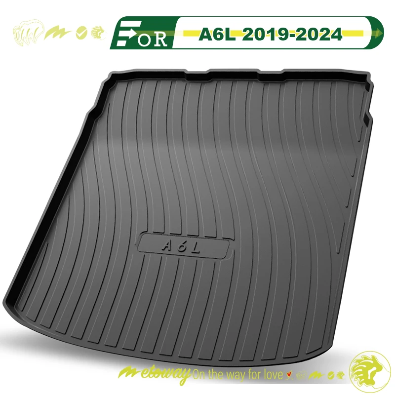 For Audi A6L 2009-2024 Custom Fit Car Trunk Mat All Season Black Cargo Mat 3D Shaped Laser Measured Trunk Liners