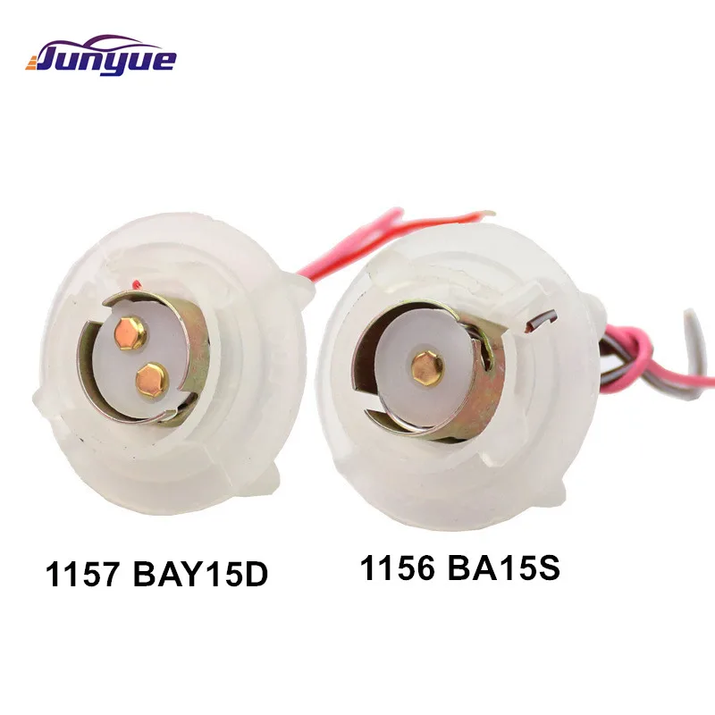 100PC X 1156 1157 Bulb Socket BAY15D P21/5W Lamp Holder 1156 BA15S P21W Adapter Base Connector Plug Car Brake Lights Cables