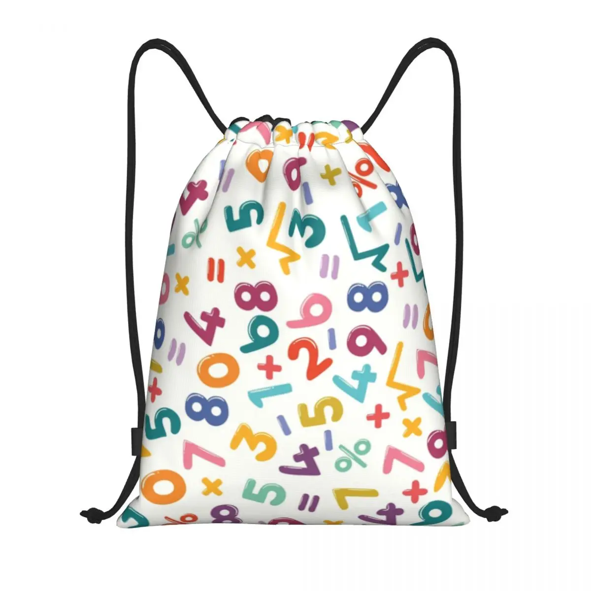 Custom Colorful Math And Numbers Drawstring Bag Men Women Lightweight Teacher Student Sports Gym Storage Backpack