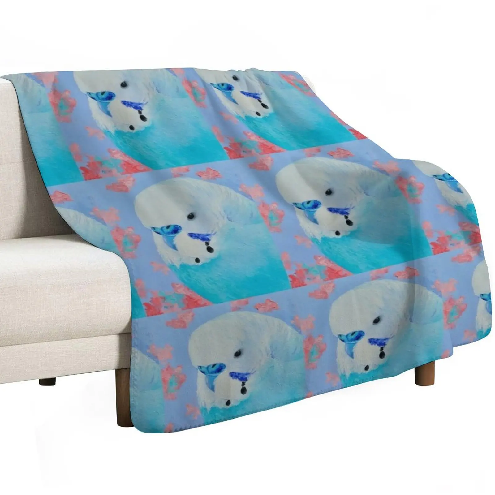 Blue Budgie Throw Blanket Beach Plaid on the sofa manga for sofa anime decorative Blankets