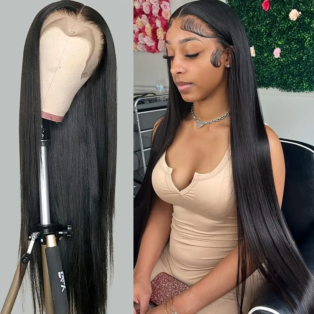 

13x6 Transparent lace frontal wig Human Hair Wigs Straight HD Wigs 100% Natural 30 40 inch Brazilian Wigs For Women Choice