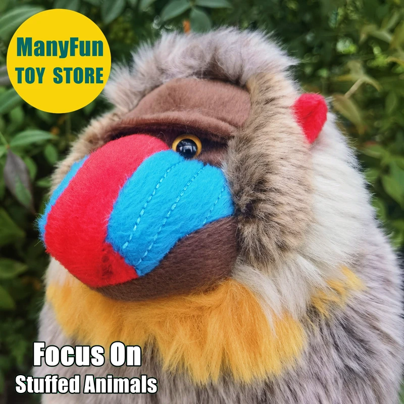 

Realistic Forest Baboon High Fidelity Plushie Lifelike Mandrill Plush Toy Macaque Stuffed Animal Monkey Simulation Doll Toy Gift